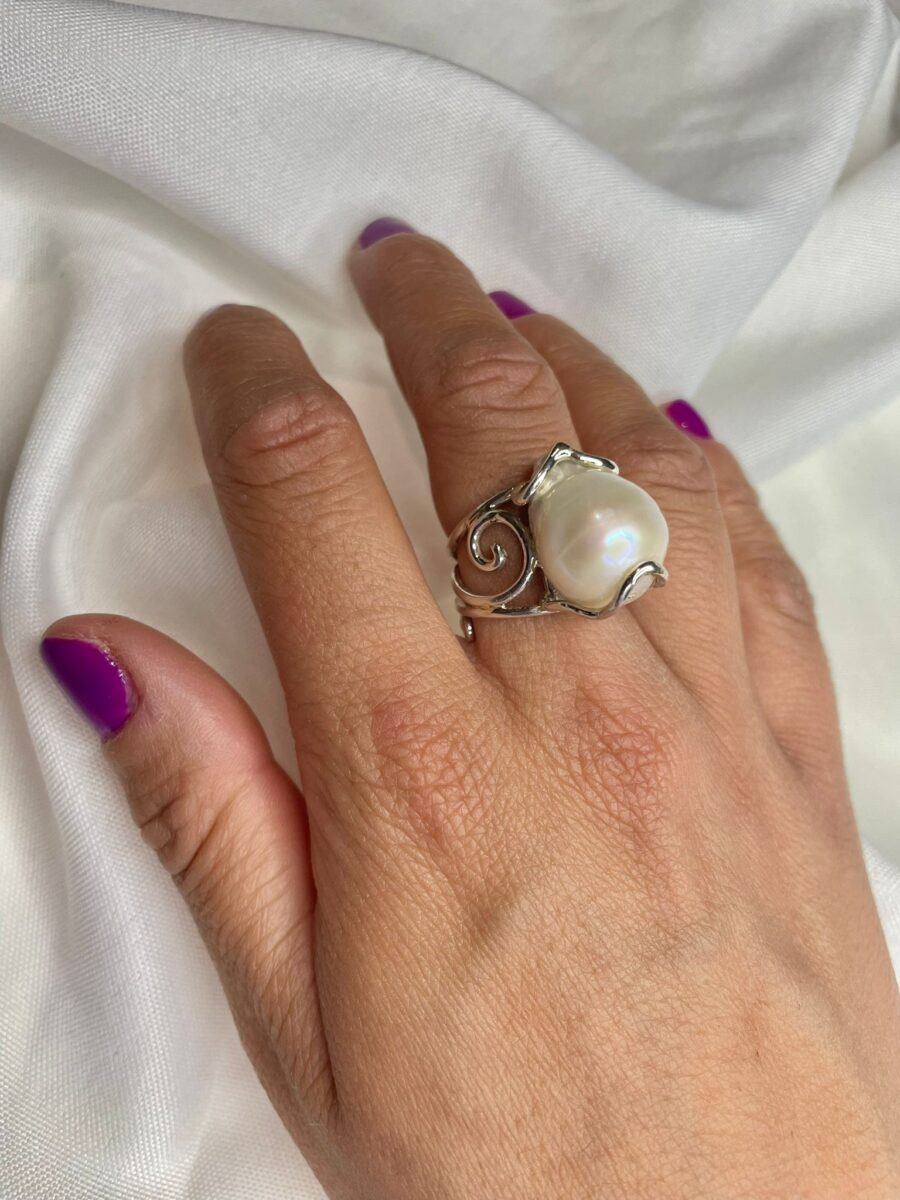 anello,argento,perla,scaramazza,anello con perla,anello con perla scaramazza